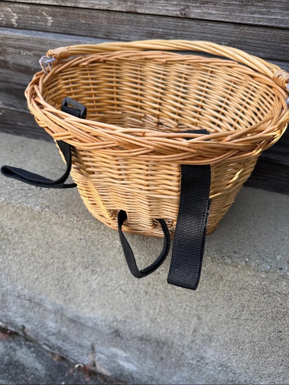 Wicker Bike Basket in Natural Rattan